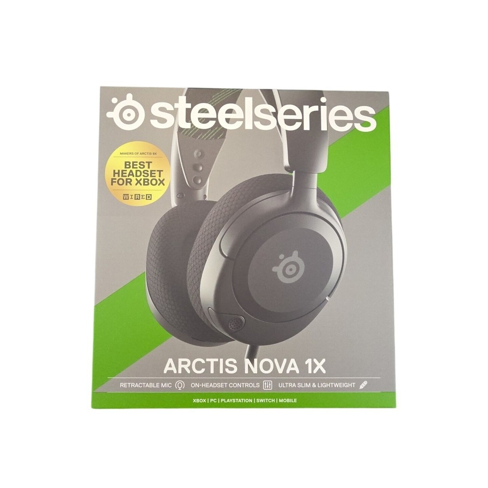 SteelSeries Arctis Nova 1X Wired Gaming Headset Retractable Mic Xbox PC PS5